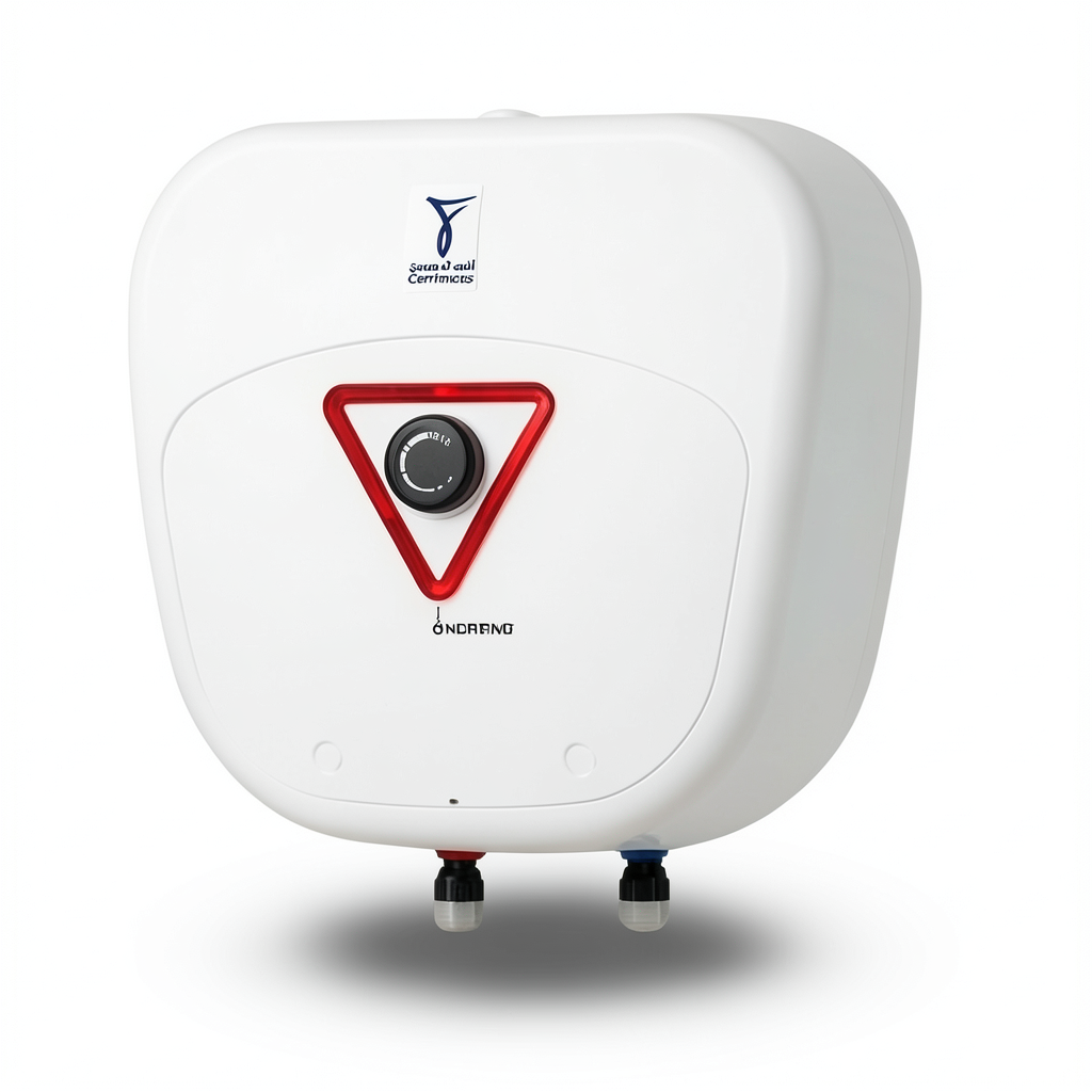 Vertical Electric Water Heater 15 Liter 403 mm White 1200 WATT | Saudi Ceramics