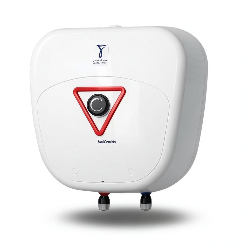 Vertical Electric Water Heater 10 Liter Capacity 327 mm Width White 1200W 220/240V | Saudi Ceramics