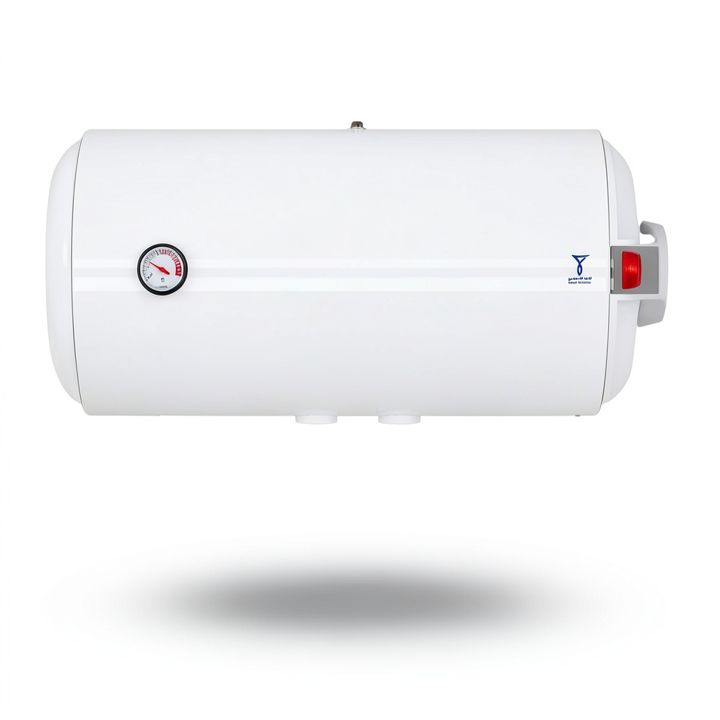 Horizontal Electric Water Heater 100 Liter Capacity 445 mm Height White, 1500 WATT 220/240 Volt | Saudi Ceramics