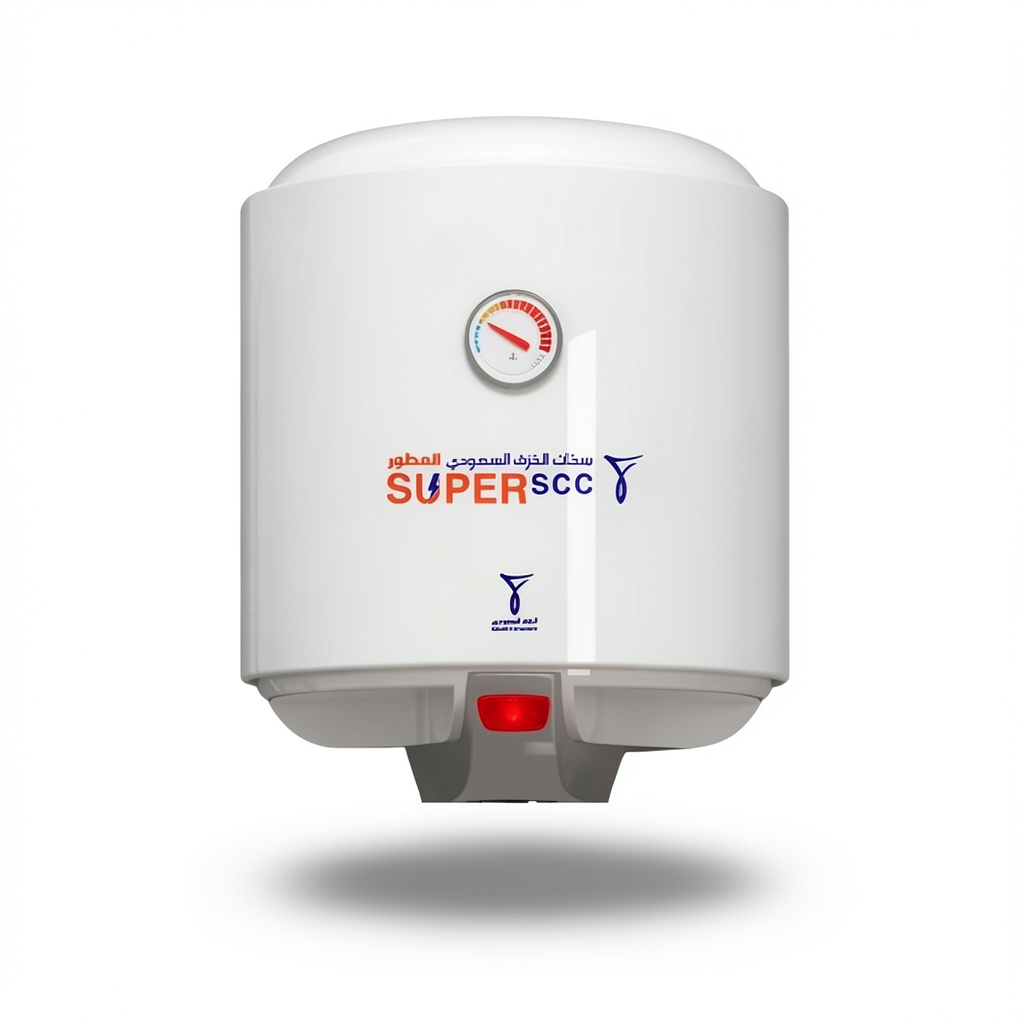 Vertical Electric Water Heater 50 Liter Capacity 531 mm Height White, 1200W 220/240V | Saudi Ceramics