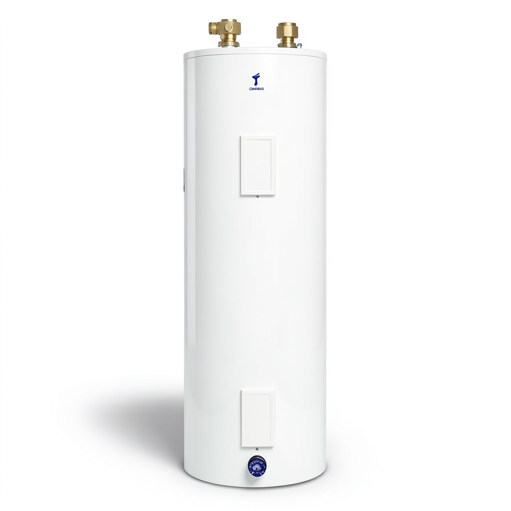Horizontal Central Water Heater 200 Liter Capacity White, 2×4.5 kW 220/240 V | Saudi Ceramics