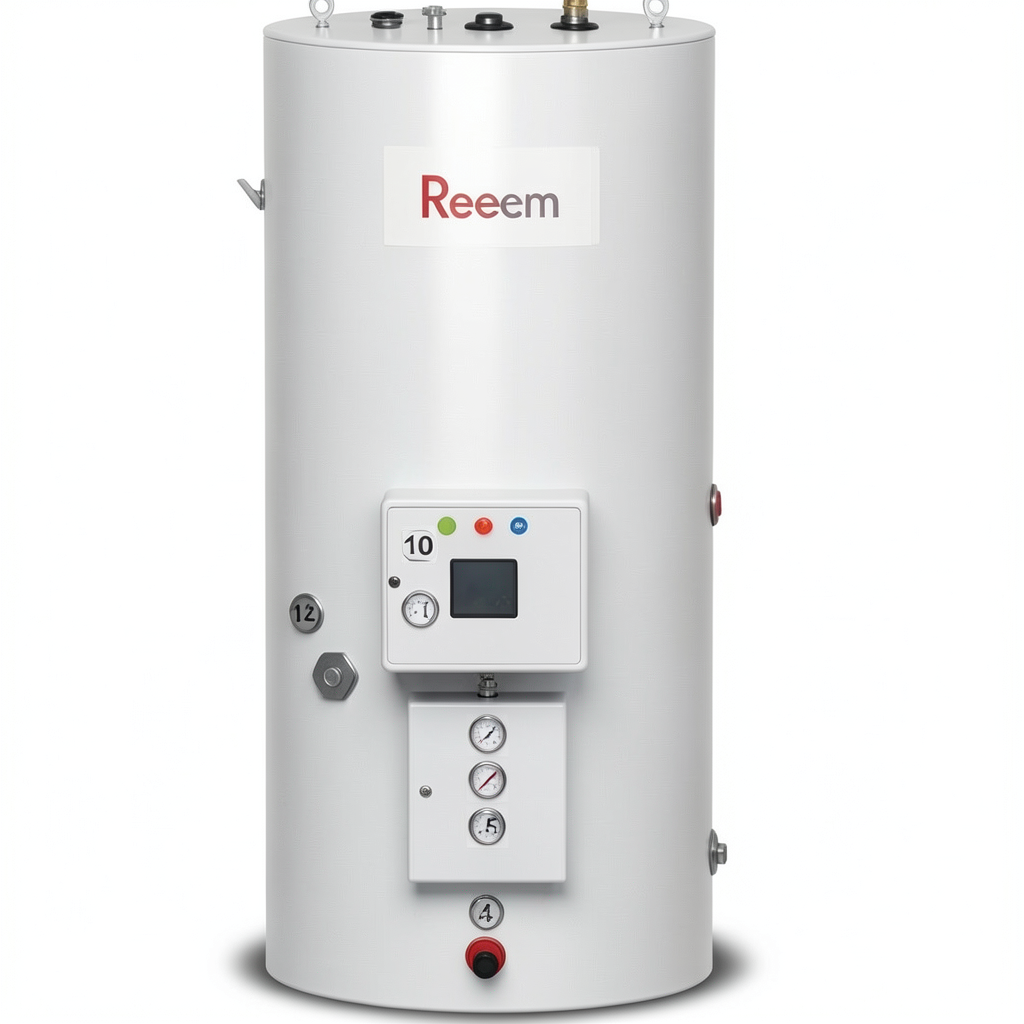 Vertical Water Heater 50 Liters Height 585 mm 220/240 Volt, European Design | Reem Water Heater Factory