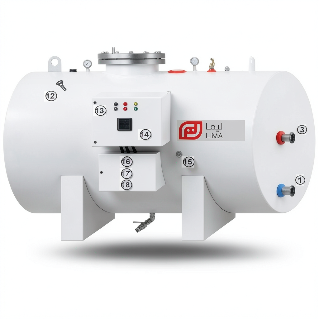 Horizontal Water Heater Lima Capacity 1000 Liter Height 2360 mm 220/240 Volt | Reem Water Heater Factory