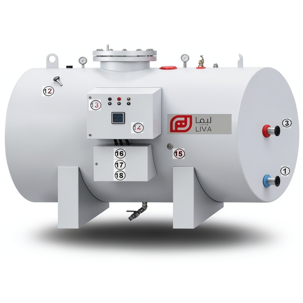 Horizontal Water Heater Lima Capacity 2500 Liters Height 2340 mm | Reem Water Heater Factory