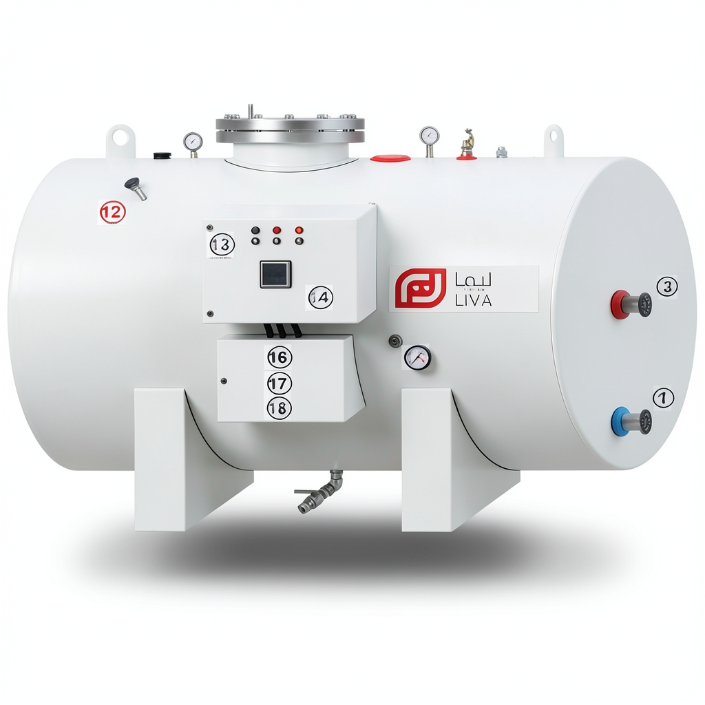 Horizontal Water Heater 3000 Liter Capacity, Height 2680 mm, European Design | Reem Water Heater Factory
