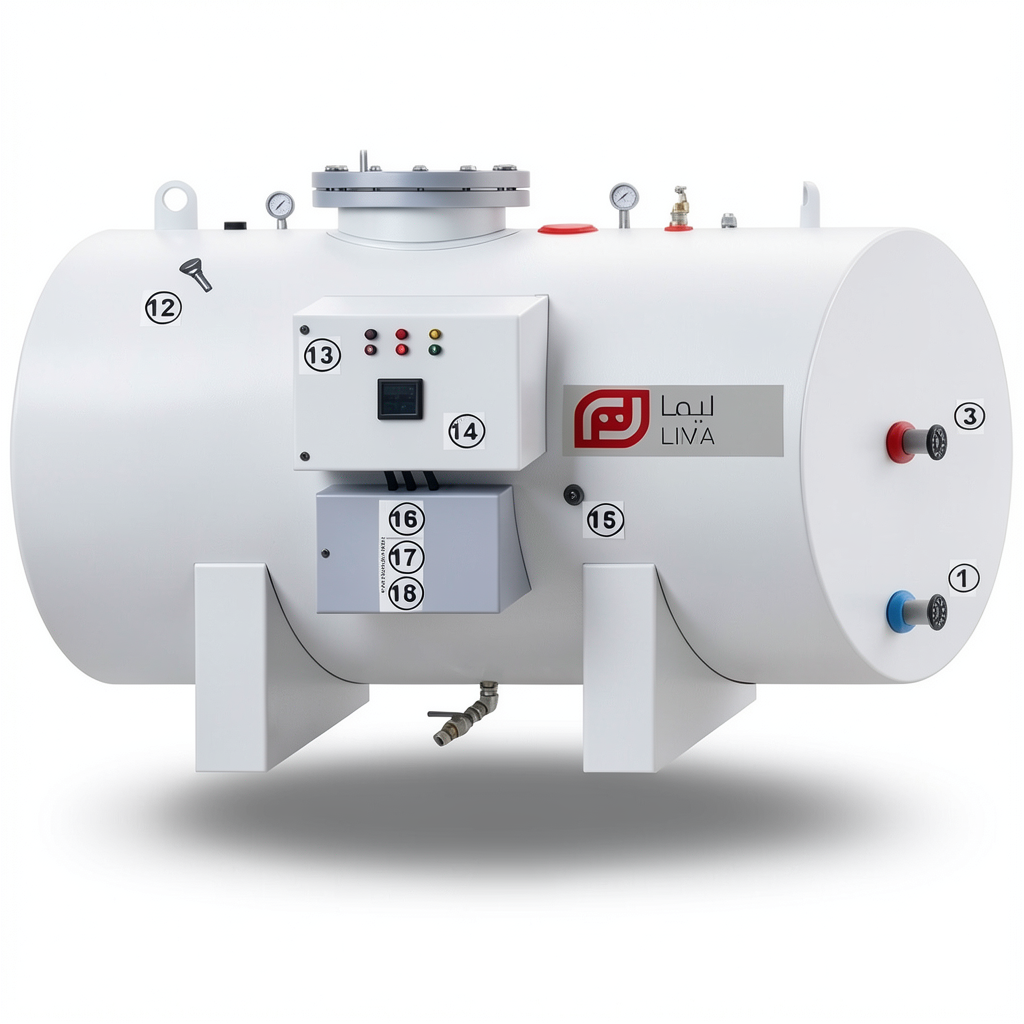 Horizontal Water Heater Lima Capacity 4500 Liters Height 3322 mm European Design | Reem Water Heater Factory