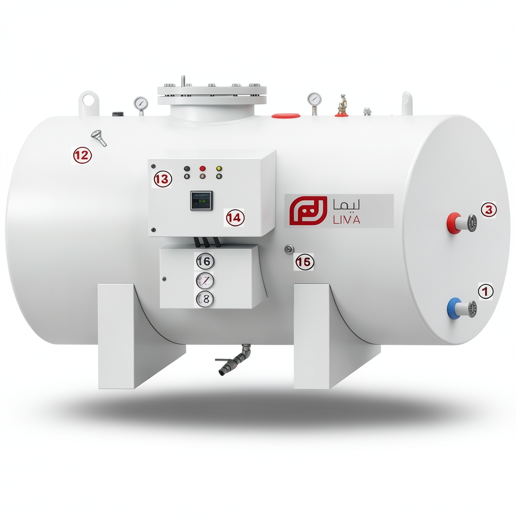 Horizontal Water Heater 5000L Capacity 3535 mm Height, European Design | Reem Water Heater Factory