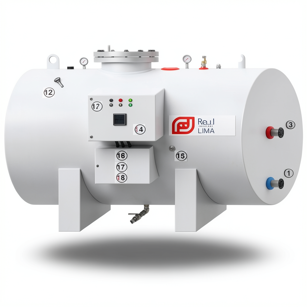 Horizontal Water Heater 10000 Liters Capacity 3240 mm Height, European Design | Reem Water Heater Factory