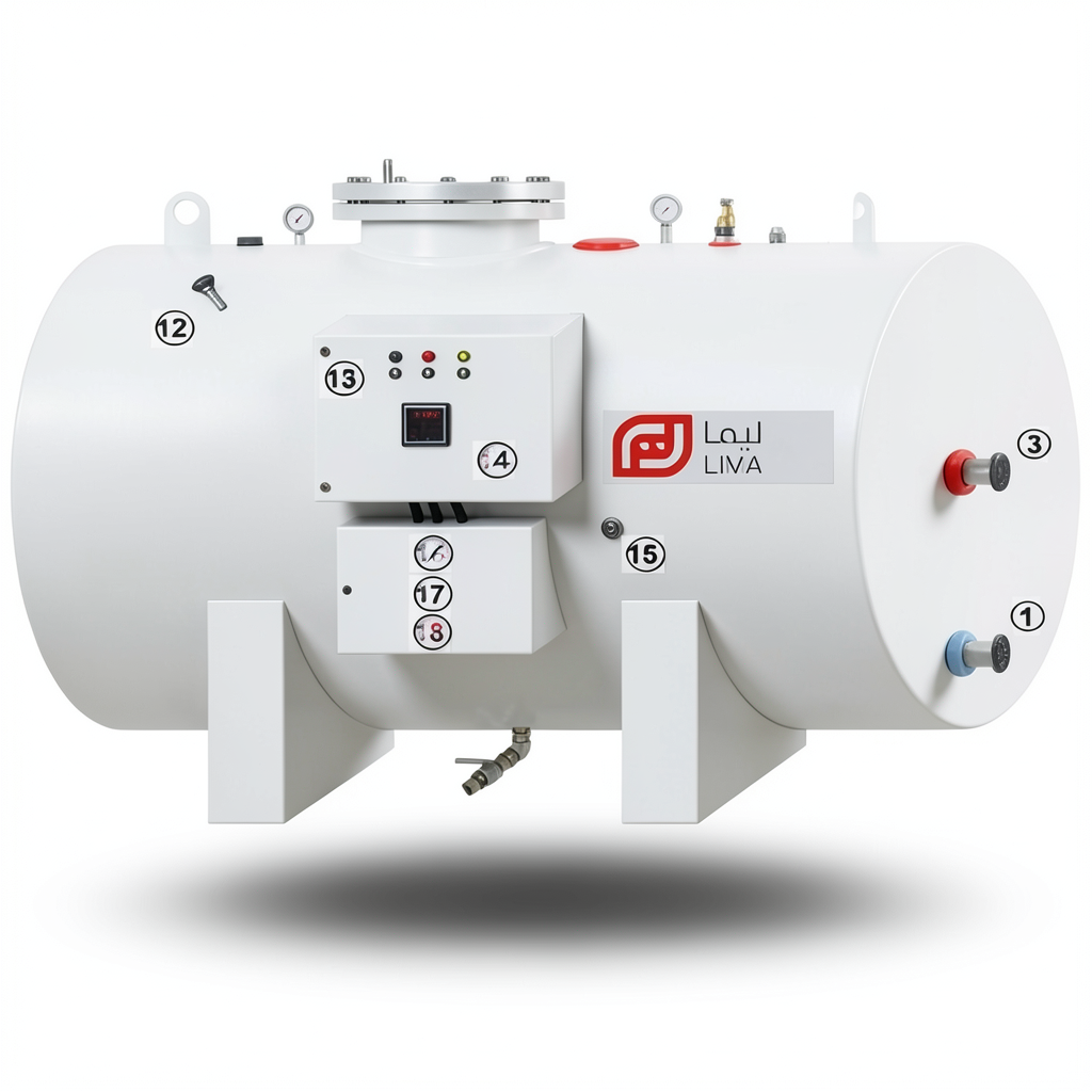 Water Heater 750 Liter Capacity European Design Horizontal, 380-400V | Reem Water Heater Factory