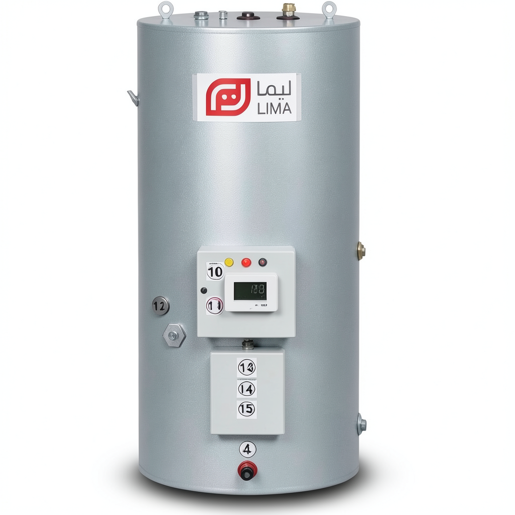 Vertical Water Heater Lima Capacity 150 Liters Height 1139 mm European Design 220/240 Volt | Reem Water Heater Factory