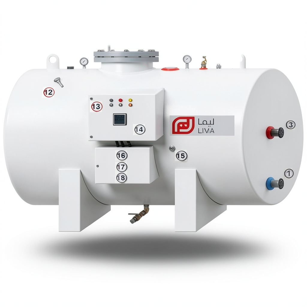 Horizontal Water Heater Lima Capacity 1000 Liter Height 2360 mm 220/240 Volt | Reem Water Heater Factory