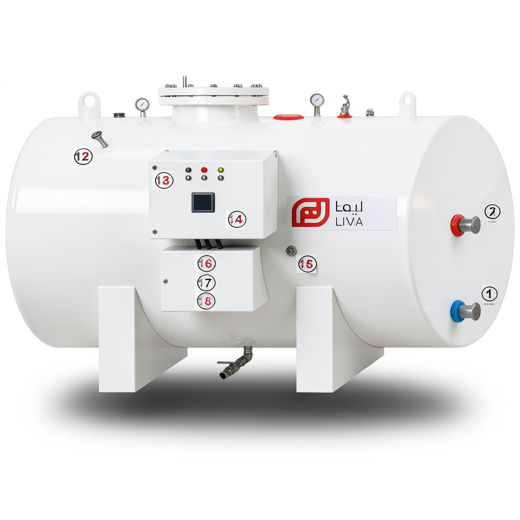 Horizontal Water Heater Capacity 4000 Liter Height 3110 mm, European Design | Reem Water Heater Factory