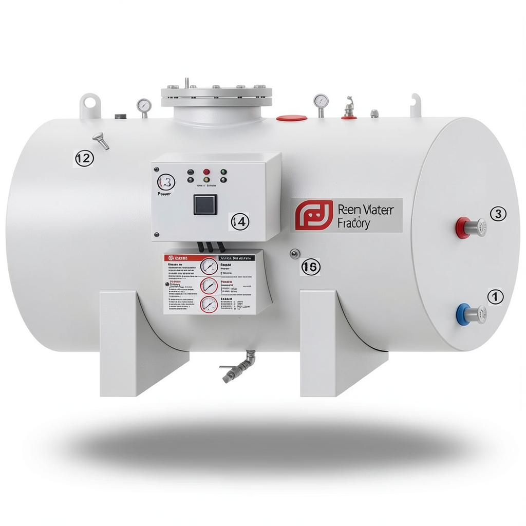 Horizontal Water Heater 10000 Liters Capacity 3240 mm Height, European Design | Reem Water Heater Factory