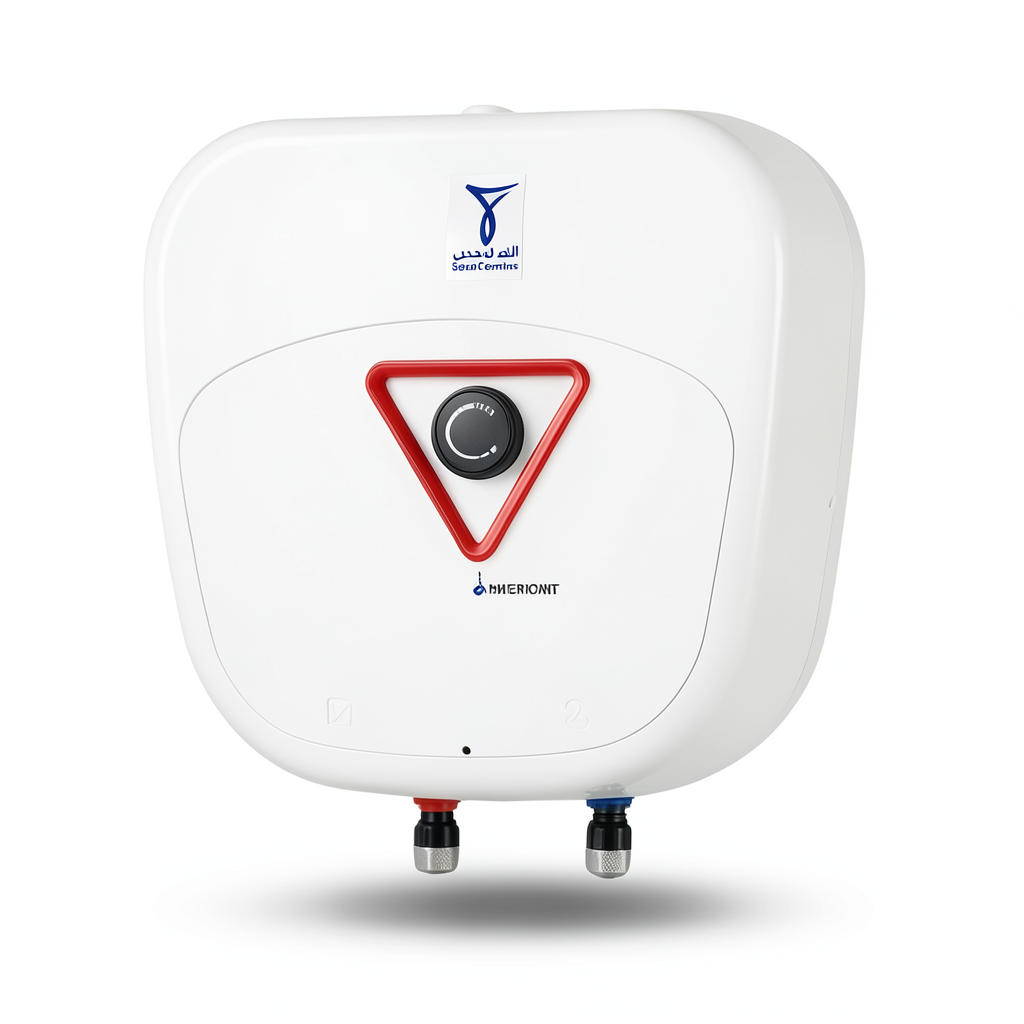 Vertical Electric Water Heater 10 Liter Capacity 327 mm Width White 1200W 220/240V | Saudi Ceramics