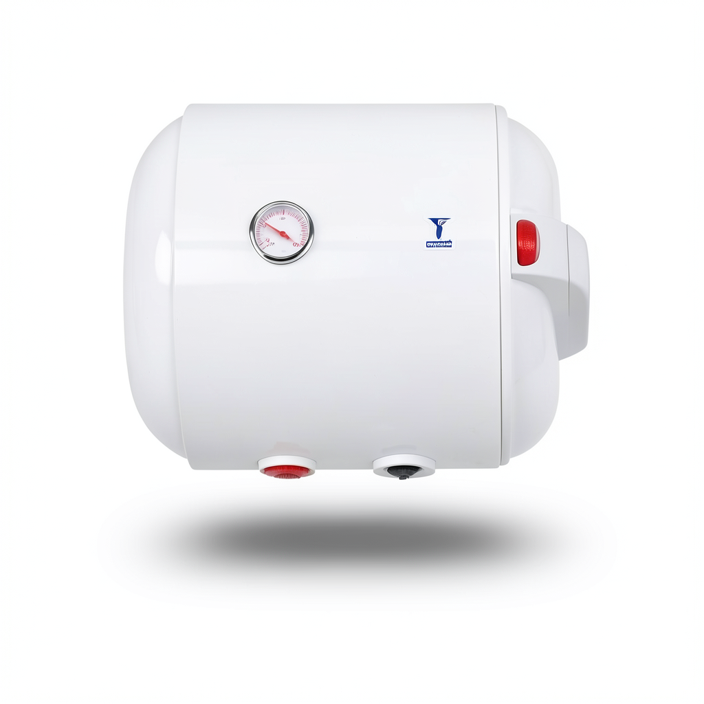 Horizontal Electric Water Heater 50 Liter 445 mm White, 1200 WATT 220/240 Volt | Saudi Ceramics