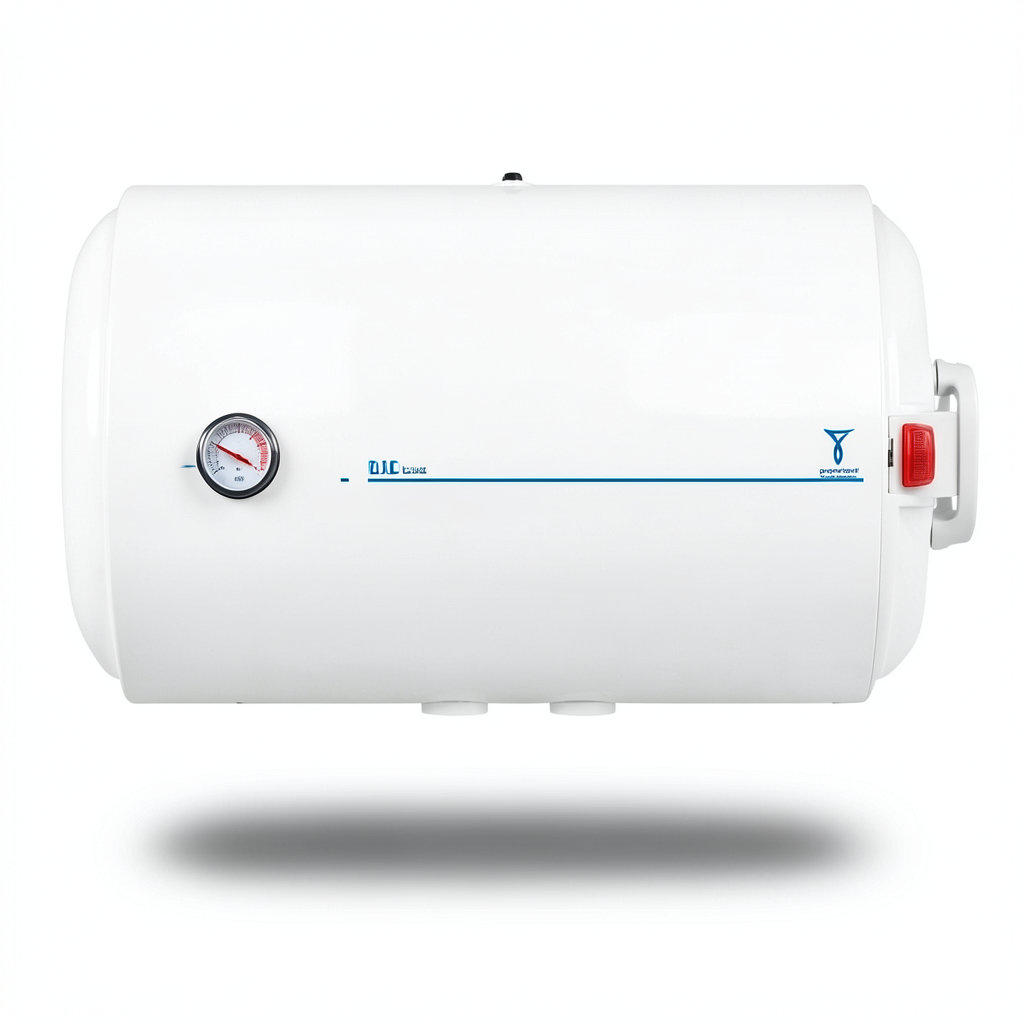 Horizontal Electric Water Heater 100 Liter Capacity 445 mm Height White, 1500 WATT 220/240 Volt | Saudi Ceramics