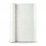 Patterned Wallpaper, Size 15.6m×106cm, Light beige with white color 
