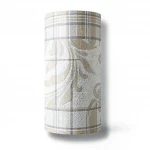 Patterned Wallpaper, Size 15.6m×100cm, Beige plaid with gray and white color