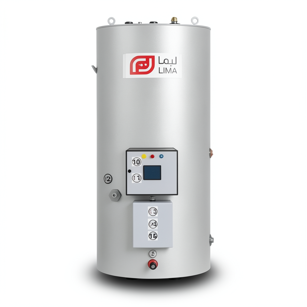 Vertical Water Heater 50 Liters Height 585 mm 220/240 Volt, European Design | Reem Water Heater Factory