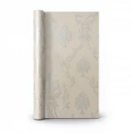Vinyl Wallpaper, Patterned Design, Size 15.6m × 106 cm, Beige with Silver Color 