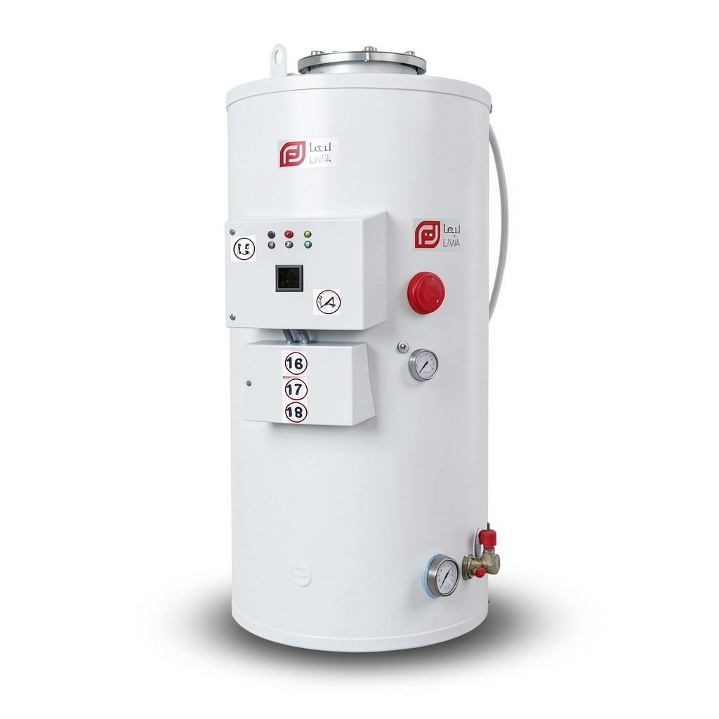 Vertical Water Heater 2500 Liter Height 2340 mm, 80 kW | Reem Water Heater Factory