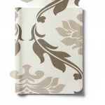 Vinyl Wallpaper, Patterned Design, Size 10 m × 53 cm, Light and Dark Brown with Beige Color 