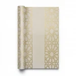 Patterned Wallpaper, Length 15.6 meters, Width 100 cm, beige and gold Color
