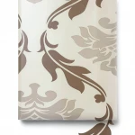 Vinyl Wallpaper, Patterned Design, Size 10 m × 53 cm, Light and Dark Brown with Beige Color 