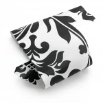 Vinyl Wallpaper, Patterned Design, Size 10 m x 53 cm, Black Patterned with White Color