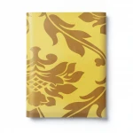 Vinyl Wallpaper, Patterned Design, Size 10 m × 53 cm, Yellow with Brown Color 
