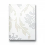Vinyl Wallpaper, Patterned Design, Size 10 m x 53 cm, White with Beige and Gray Color 