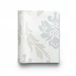 Vinyl Wallpaper, Patterned Design, Size 10 m x 53 cm, White with Beige and Gray Color 