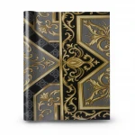 Vinyl Wallpaper, Patterned Design, Size 15.6m × 100cm, Black with Gold and Gray Color 
