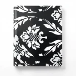 Vinyl Wallpaper, Patterned Design, Size 10 m x 53 cm, Black with White Color