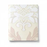 Vinyl Wallpaper, Patterned Design, Size 10 m x 53 cm, Beige with White and Brown Color 
