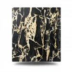 Patterned Wallpaper, Size 15.6m×100cm, Black with golden veins color