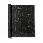 Patterned Wallpaper, Size 15.6m×100cm, Black with beige patterns color