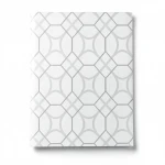 Vinyl Wallpaper, Patterned Design, Size 15.6m × 100 cm, White with Gray Color