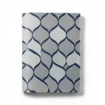 Vinyl Wallpaper, Patterned Design, Size 15.6m × 100 cm, Gray with Navy Blue Color