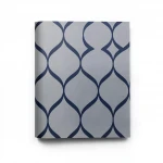 Vinyl Wallpaper, Patterned Design, Size 15.6m × 100 cm, Gray with Navy Blue Color