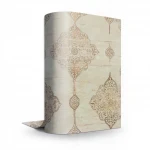 Vinyl Wallpaper, Patterned Design, Size 15.6m × 100 cm, Beige with Brown Patterns Color