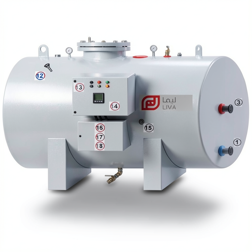 Water Heater 750 Liter Capacity European Design Horizontal, 380-400V | Reem Water Heater Factory