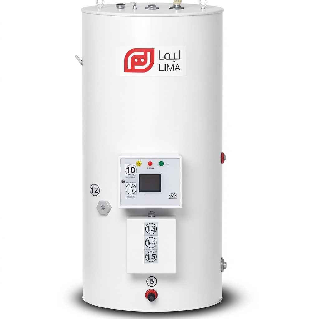 Vertical Water Heater Lima Capacity 30 Liters Height 457 mm European Design | Reem Water Heater Factory