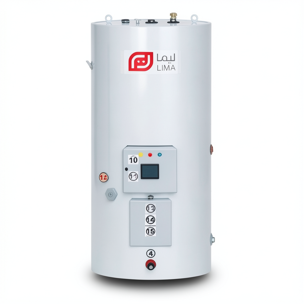 Vertical Water Heater Lima 200 Liters Height 1214 mm 6 kW European Design | Reem Water Heater Factory