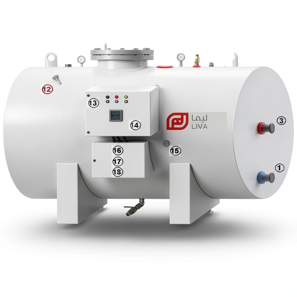 Horizontal Water Heater Lima Capacity 1000 Liter Height 2360 mm 220/240 Volt | Reem Water Heater Factory