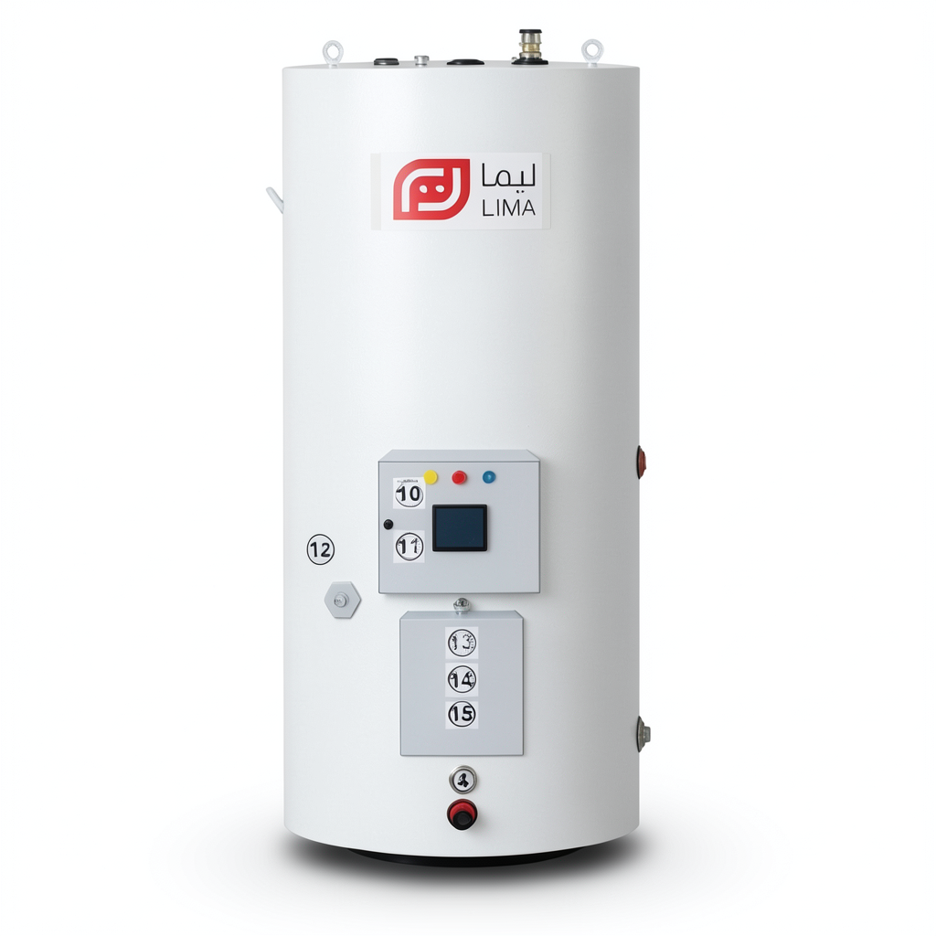 Vertical Water Heater 400 Liters Capacity 1772 mm Height 8 kW Power, European Design | Reem Water Heater Factory