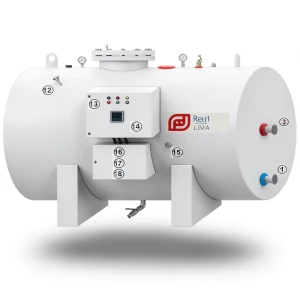 Horizontal Water Heater 5000L Capacity 3535 mm Height, European Design | Reem Water Heater Factory