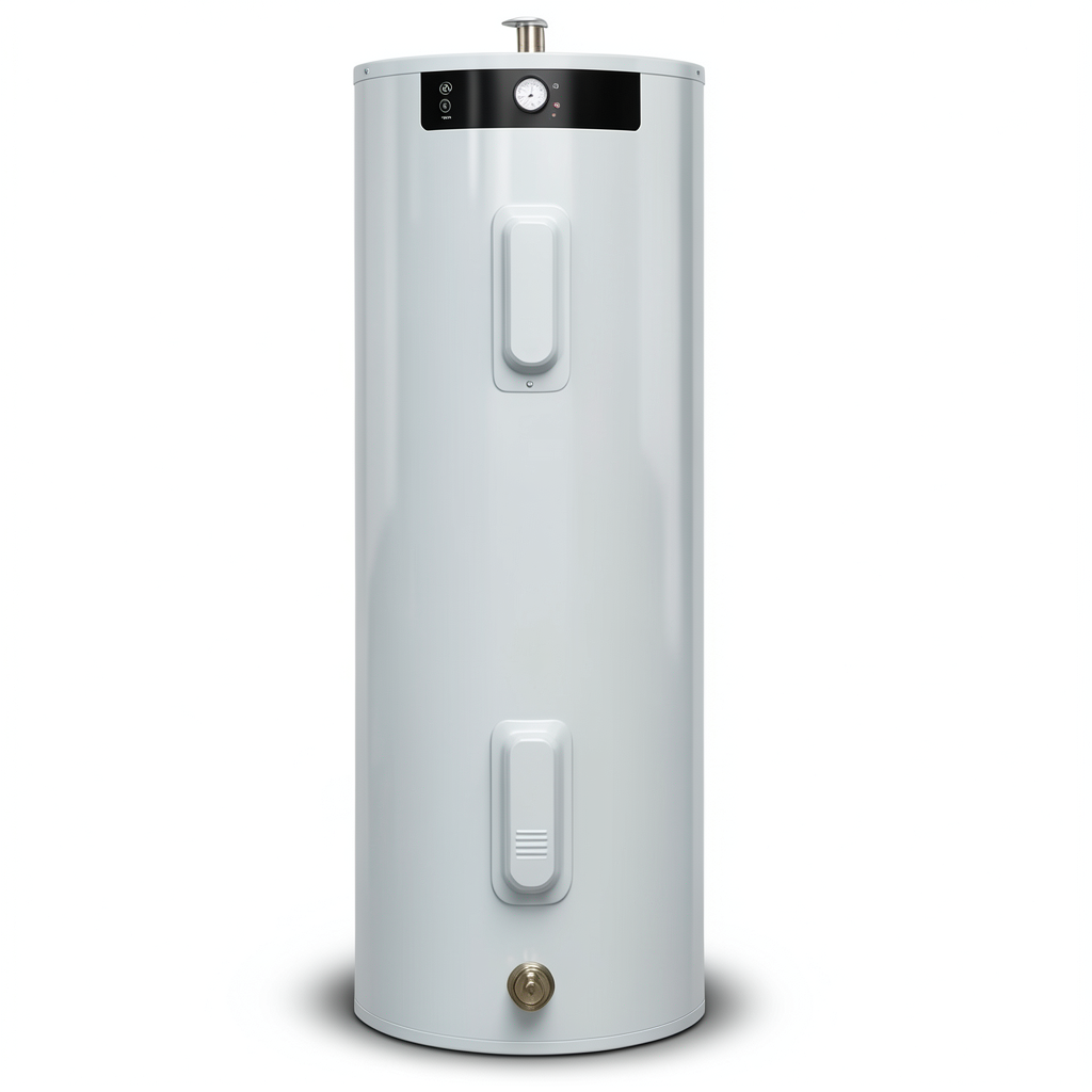 Vertical Central Water Heater Ruud Brand 80 GAL Stainless Steel Model PE2 80 3 4.5 kW
