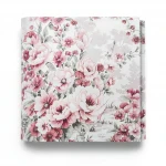 Floral wallpaper, vinyl wrap, length 15.6 m, width 106 cm, white with red and grey color