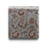 Floral wallpaper, vinyl wrap, length 15.6 m, width 106 cm, brown with red on grey